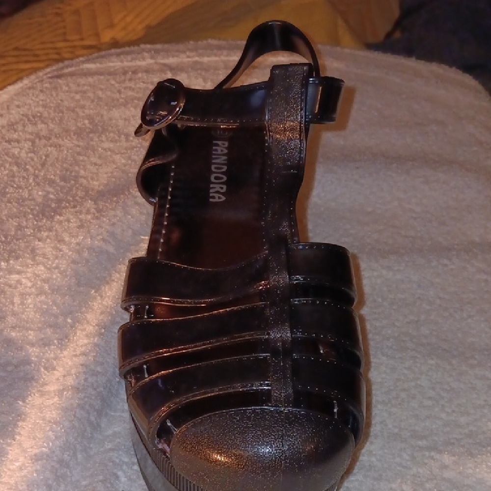 Pandora Glossy Black Women's Sandals